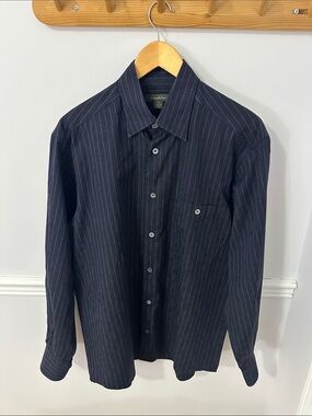 Ermenegildo Zegna Navy Pinstripe Dress Shirt